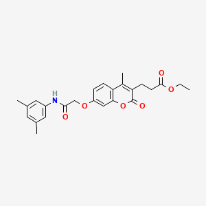 molecular formula C25H27NO6 B4698099 ETHYL 3-(7-{[(3,5-DIMETHYLPHENYL)CARBAMOYL]METHOXY}-4-METHYL-2-OXO-2H-CHROMEN-3-YL)PROPANOATE 