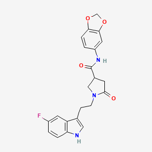 molecular formula C22H20FN3O4 B4698129 N-(1,3-benzodioxol-5-yl)-1-[2-(5-fluoro-1H-indol-3-yl)ethyl]-5-oxopyrrolidine-3-carboxamide 