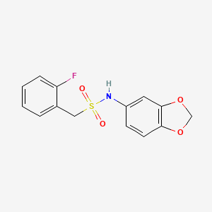 molecular formula C14H12FNO4S B4698336 N-(2H-1,3-BENZODIOXOL-5-YL)-1-(2-FLUOROPHENYL)METHANESULFONAMIDE 