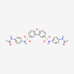 molecular formula C28H24N4O7S2 B4698578 N-[4-[[8-[(4-acetamidophenyl)sulfamoyl]dibenzofuran-2-yl]sulfonylamino]phenyl]acetamide 