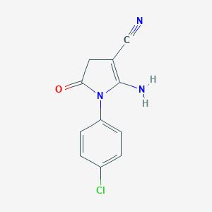 molecular formula C11H8ClN3O B046986 2-amino-1-(4-chlorophenyl)-5-oxo-4,5-dihydro-1H-pyrrole-3-carbonitrile CAS No. 124476-80-8