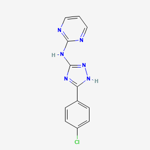 molecular formula C12H9ClN6 B4698656 N-[5-(4-chlorophenyl)-1H-1,2,4-triazol-3-yl]pyrimidin-2-amine 