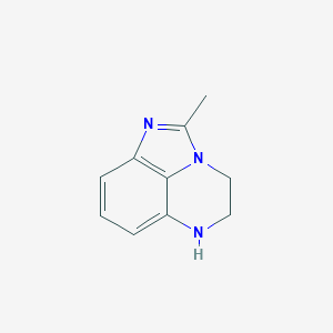 molecular formula C10H11N3 B046988 4H-Imidazo[1,5,4-de]quinoxaline,5,6-dihydro-2-methyl- CAS No. 114163-46-1
