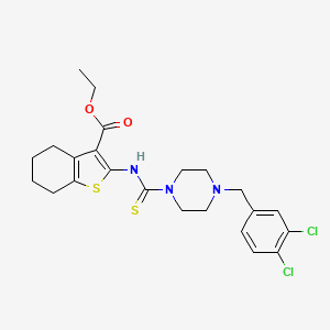 molecular formula C23H27Cl2N3O2S2 B4698836 ethyl 2-({[4-(3,4-dichlorobenzyl)piperazin-1-yl]carbonothioyl}amino)-4,5,6,7-tetrahydro-1-benzothiophene-3-carboxylate CAS No. 883546-45-0