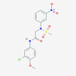 molecular formula C16H16ClN3O6S B4698862 N-(3-chloro-4-methoxyphenyl)-N~2~-(methylsulfonyl)-N~2~-(3-nitrophenyl)glycinamide 