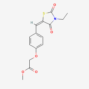molecular formula C15H15NO5S B4698958 methyl {4-[(E)-(3-ethyl-2,4-dioxo-1,3-thiazolidin-5-ylidene)methyl]phenoxy}acetate 