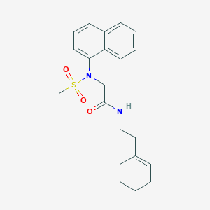 molecular formula C21H26N2O3S B4698994 N-[2-(cyclohexen-1-yl)ethyl]-2-[methylsulfonyl(naphthalen-1-yl)amino]acetamide 