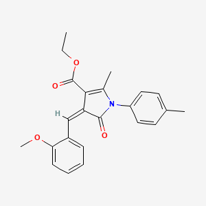 molecular formula C23H23NO4 B4699025 ETHYL (4Z)-4-[(2-METHOXYPHENYL)METHYLIDENE]-2-METHYL-1-(4-METHYLPHENYL)-5-OXO-4,5-DIHYDRO-1H-PYRROLE-3-CARBOXYLATE 