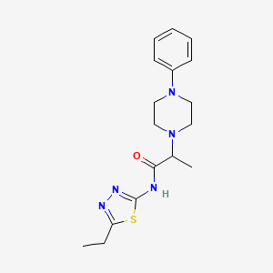 molecular formula C17H23N5OS B4699044 N-(5-ethyl-1,3,4-thiadiazol-2-yl)-2-(4-phenylpiperazin-1-yl)propanamide 