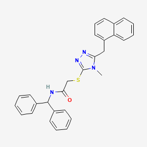 molecular formula C29H26N4OS B4699103 N-(diphenylmethyl)-2-{[4-methyl-5-(naphthalen-1-ylmethyl)-4H-1,2,4-triazol-3-yl]sulfanyl}acetamide 