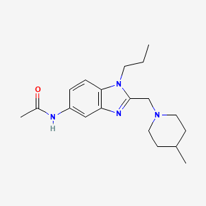 molecular formula C19H28N4O B4699181 N-{2-[(4-Methylpiperidin-1-YL)methyl]-1-propyl-1H-1,3-benzodiazol-5-YL}acetamide 