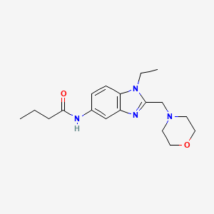 molecular formula C18H26N4O2 B4699247 N-{1-Ethyl-2-[(morpholin-4-YL)methyl]-1H-1,3-benzodiazol-5-YL}butanamide 