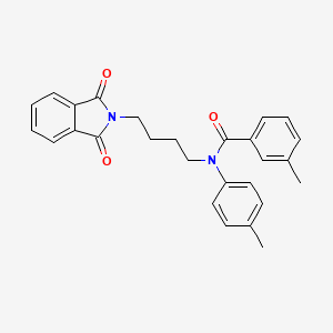 molecular formula C27H26N2O3 B4699276 N-[4-(1,3-Dioxo-2,3-dihydro-1H-isoindol-2-YL)butyl]-3-methyl-N-(4-methylphenyl)benzamide 