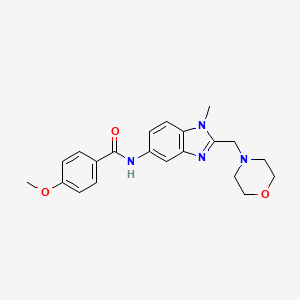 molecular formula C21H24N4O3 B4699291 4-METHOXY-N-{1-METHYL-2-[(MORPHOLIN-4-YL)METHYL]-1H-1,3-BENZODIAZOL-5-YL}BENZAMIDE 