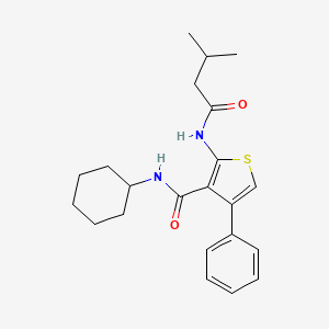 molecular formula C22H28N2O2S B4699602 N-cyclohexyl-2-[(3-methylbutanoyl)amino]-4-phenylthiophene-3-carboxamide 