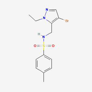 molecular formula C13H16BrN3O2S B4699693 N~1~-[(4-BROMO-1-ETHYL-1H-PYRAZOL-5-YL)METHYL]-4-METHYL-1-BENZENESULFONAMIDE 