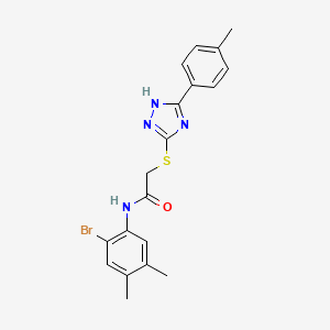 molecular formula C19H19BrN4OS B4699741 N-(2-bromo-4,5-dimethylphenyl)-2-[[5-(4-methylphenyl)-1H-1,2,4-triazol-3-yl]sulfanyl]acetamide 