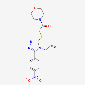 molecular formula C17H19N5O4S B4699808 1-(morpholin-4-yl)-2-{[5-(4-nitrophenyl)-4-(prop-2-en-1-yl)-4H-1,2,4-triazol-3-yl]sulfanyl}ethanone 