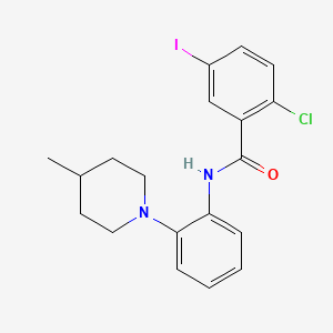 molecular formula C19H20ClIN2O B4699952 2-chloro-5-iodo-N-[2-(4-methylpiperidin-1-yl)phenyl]benzamide 