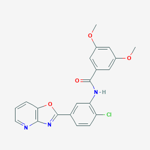 molecular formula C21H16ClN3O4 B470001 N-[2-chloro-5-([1,3]oxazolo[4,5-b]pyridin-2-yl)phenyl]-3,5-dimethoxybenzamide CAS No. 443321-60-6