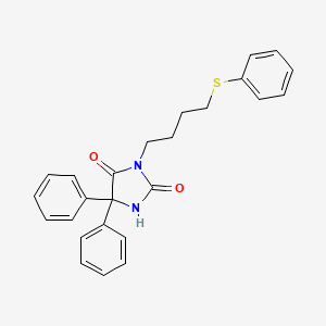molecular formula C25H24N2O2S B4700121 5,5-Diphenyl-3-(4-phenylsulfanylbutyl)imidazolidine-2,4-dione 