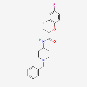 molecular formula C21H24F2N2O2 B4700131 N-(1-benzylpiperidin-4-yl)-2-(2,4-difluorophenoxy)propanamide 