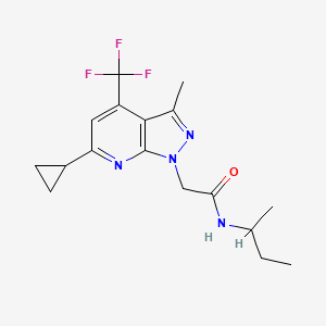 molecular formula C17H21F3N4O B4700154 N~1~-(SEC-BUTYL)-2-[6-CYCLOPROPYL-3-METHYL-4-(TRIFLUOROMETHYL)-1H-PYRAZOLO[3,4-B]PYRIDIN-1-YL]ACETAMIDE 