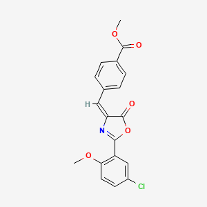 molecular formula C19H14ClNO5 B4700328 methyl 4-[(E)-[2-(5-chloro-2-methoxyphenyl)-5-oxo-1,3-oxazol-4-ylidene]methyl]benzoate 