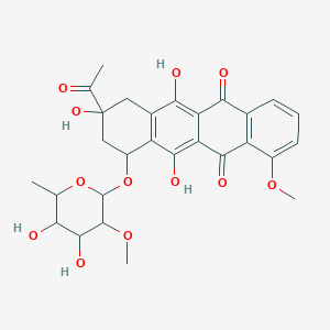 molecular formula C28H30O12 B047004 (8S-cis)-8-Acetyl-10-((6-deoxy-2-O-methyl-alpha-L-talopyranosyl)oxy)-7,8,9,10-tetrahydro-6,8,11-trihydroxy-1-methoxy-5,12-naphthacenedione CAS No. 124209-61-6