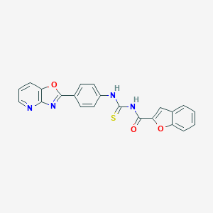 molecular formula C22H14N4O3S B470046 N-(1-benzofuran-2-ylcarbonyl)-N'-(4-[1,3]oxazolo[4,5-b]pyridin-2-ylphenyl)thiourea CAS No. 370576-72-0