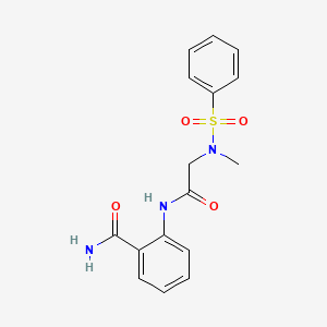 molecular formula C16H17N3O4S B4700467 2-[[2-[Benzenesulfonyl(methyl)amino]acetyl]amino]benzamide 
