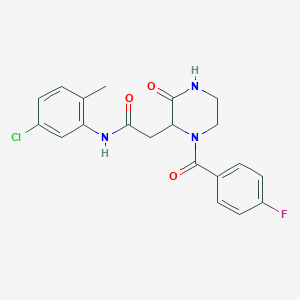 molecular formula C20H19ClFN3O3 B4700472 N-(5-chloro-2-methylphenyl)-2-{1-[(4-fluorophenyl)carbonyl]-3-oxopiperazin-2-yl}acetamide 