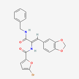 molecular formula C22H17BrN2O5 B4700553 N-[(Z)-1-(1,3-benzodioxol-5-yl)-3-(benzylamino)-3-oxoprop-1-en-2-yl]-5-bromofuran-2-carboxamide 