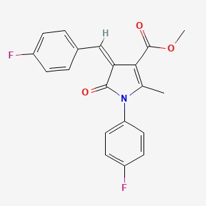 molecular formula C20H15F2NO3 B4700903 methyl (4Z)-1-(4-fluorophenyl)-4-[(4-fluorophenyl)methylidene]-2-methyl-5-oxopyrrole-3-carboxylate 