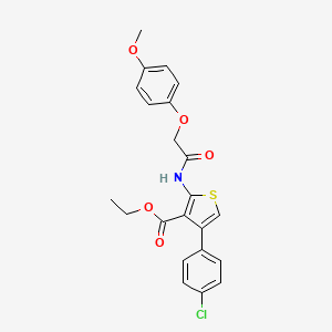 molecular formula C22H20ClNO5S B4700949 Ethyl 4-(4-chlorophenyl)-2-{[(4-methoxyphenoxy)acetyl]amino}thiophene-3-carboxylate 
