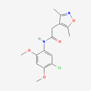 molecular formula C15H17ClN2O4 B4700999 N-(5-chloro-2,4-dimethoxyphenyl)-2-(3,5-dimethyl-1,2-oxazol-4-yl)acetamide 