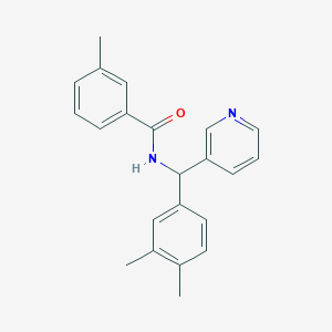 molecular formula C22H22N2O B4701026 N-[(3,4-dimethylphenyl)(pyridin-3-yl)methyl]-3-methylbenzamide 