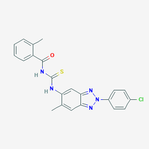 N-[[2-(4-chlorophenyl)-6-methylbenzotriazol-5-yl]carbamothioyl]-2-methylbenzamide