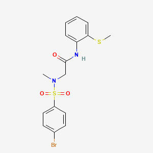 molecular formula C16H17BrN2O3S2 B4701474 N~2~-[(4-bromophenyl)sulfonyl]-N~2~-methyl-N-[2-(methylsulfanyl)phenyl]glycinamide 