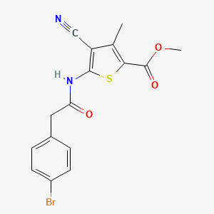 molecular formula C16H13BrN2O3S B4701491 METHYL 5-{[2-(4-BROMOPHENYL)ACETYL]AMINO}-4-CYANO-3-METHYL-2-THIOPHENECARBOXYLATE 