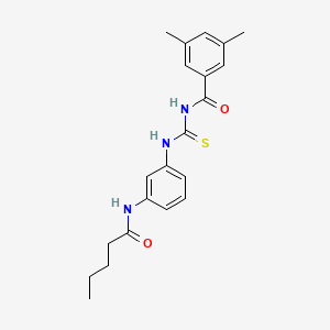 molecular formula C21H25N3O2S B4701585 N-[3-({[(3,5-DIMETHYLPHENYL)FORMAMIDO]METHANETHIOYL}AMINO)PHENYL]PENTANAMIDE 