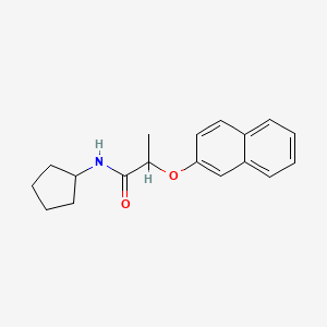 molecular formula C18H21NO2 B4701713 N-cyclopentyl-2-(naphthalen-2-yloxy)propanamide 