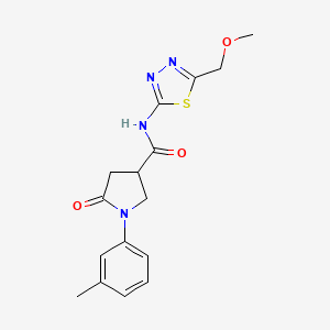 molecular formula C16H18N4O3S B4701730 N-[5-(methoxymethyl)-1,3,4-thiadiazol-2-yl]-1-(3-methylphenyl)-5-oxopyrrolidine-3-carboxamide 
