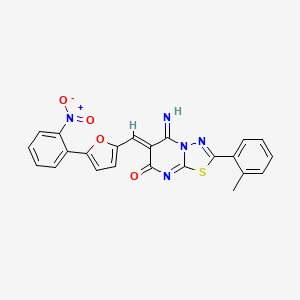 molecular formula C23H15N5O4S B4701820 (6Z)-5-imino-2-(2-methylphenyl)-6-[[5-(2-nitrophenyl)furan-2-yl]methylidene]-[1,3,4]thiadiazolo[3,2-a]pyrimidin-7-one 