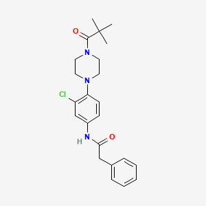 molecular formula C23H28ClN3O2 B4701828 N-{3-chloro-4-[4-(2,2-dimethylpropanoyl)piperazin-1-yl]phenyl}-2-phenylacetamide 