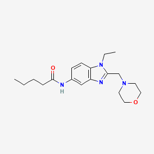 molecular formula C19H28N4O2 B4701914 N-{1-Ethyl-2-[(morpholin-4-YL)methyl]-1H-1,3-benzodiazol-5-YL}pentanamide 