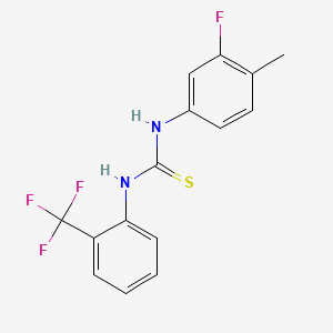 molecular formula C15H12F4N2S B4701926 N-(3-fluoro-4-methylphenyl)-N'-[2-(trifluoromethyl)phenyl]thiourea 