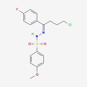 molecular formula C17H18ClFN2O3S B4701945 N'-[4-chloro-1-(4-fluorophenyl)butylidene]-4-methoxybenzenesulfonohydrazide 