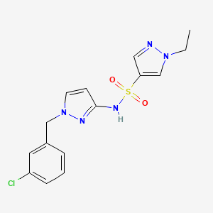 molecular formula C15H16ClN5O2S B4702021 N~4~-[1-(3-CHLOROBENZYL)-1H-PYRAZOL-3-YL]-1-ETHYL-1H-PYRAZOLE-4-SULFONAMIDE 