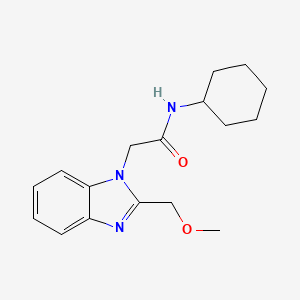 molecular formula C17H23N3O2 B4702199 N-CYCLOHEXYL-2-[2-(METHOXYMETHYL)-1H-1,3-BENZODIAZOL-1-YL]ACETAMIDE 
